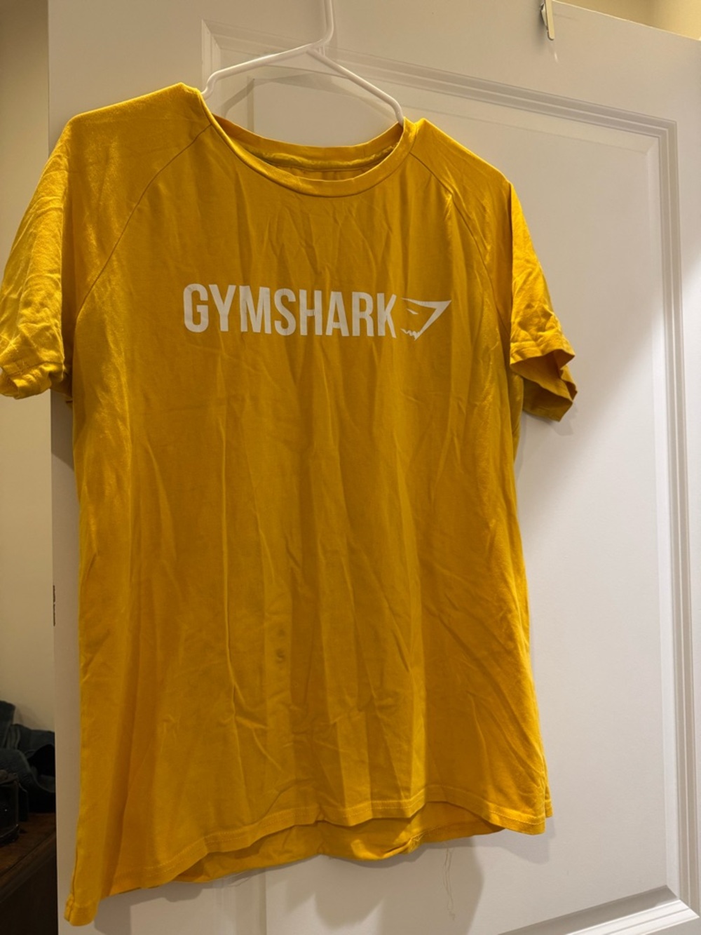 Gymshark Yellow Logo T-Shirt with White Print